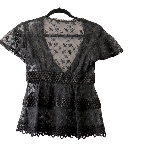 Nanette Lepore Lace Embroidered Sheer Top - Picture 3 of 10